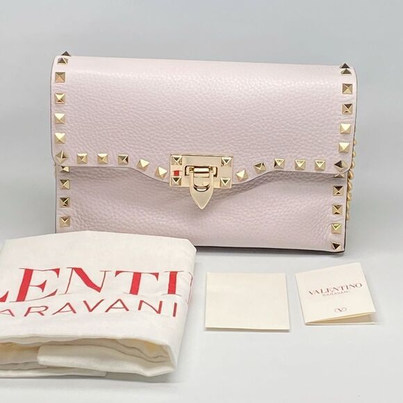 Valentino Garavani Small Rockstud Grainy Calfskin Crossbody Bag